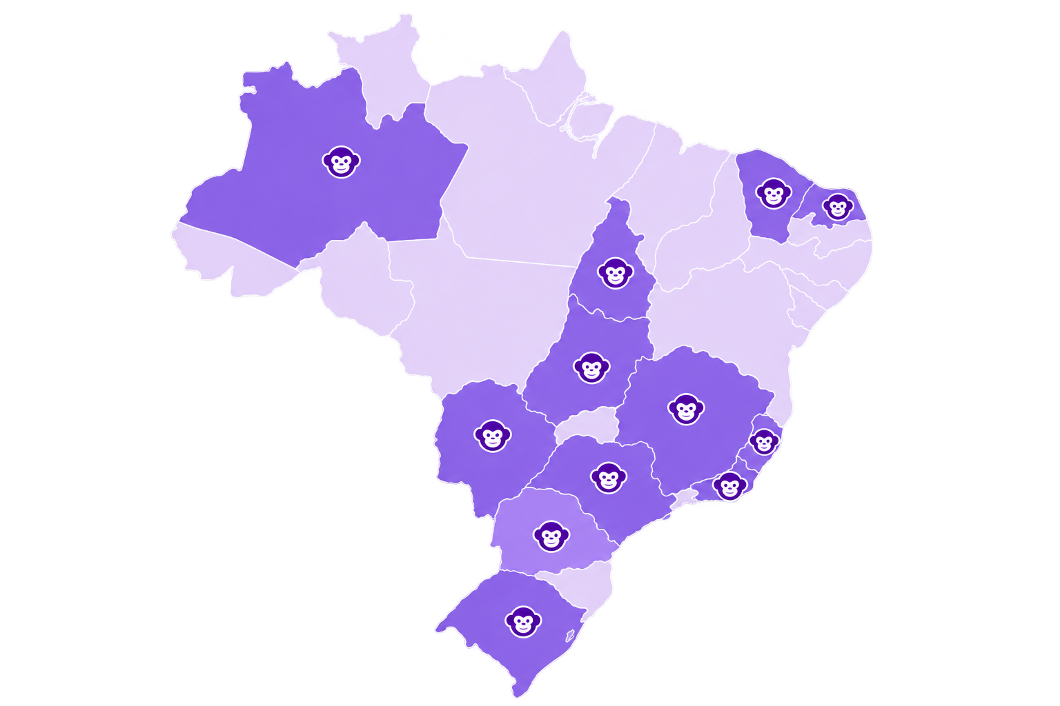 Presença da Monkey Contabilidade no Brasil