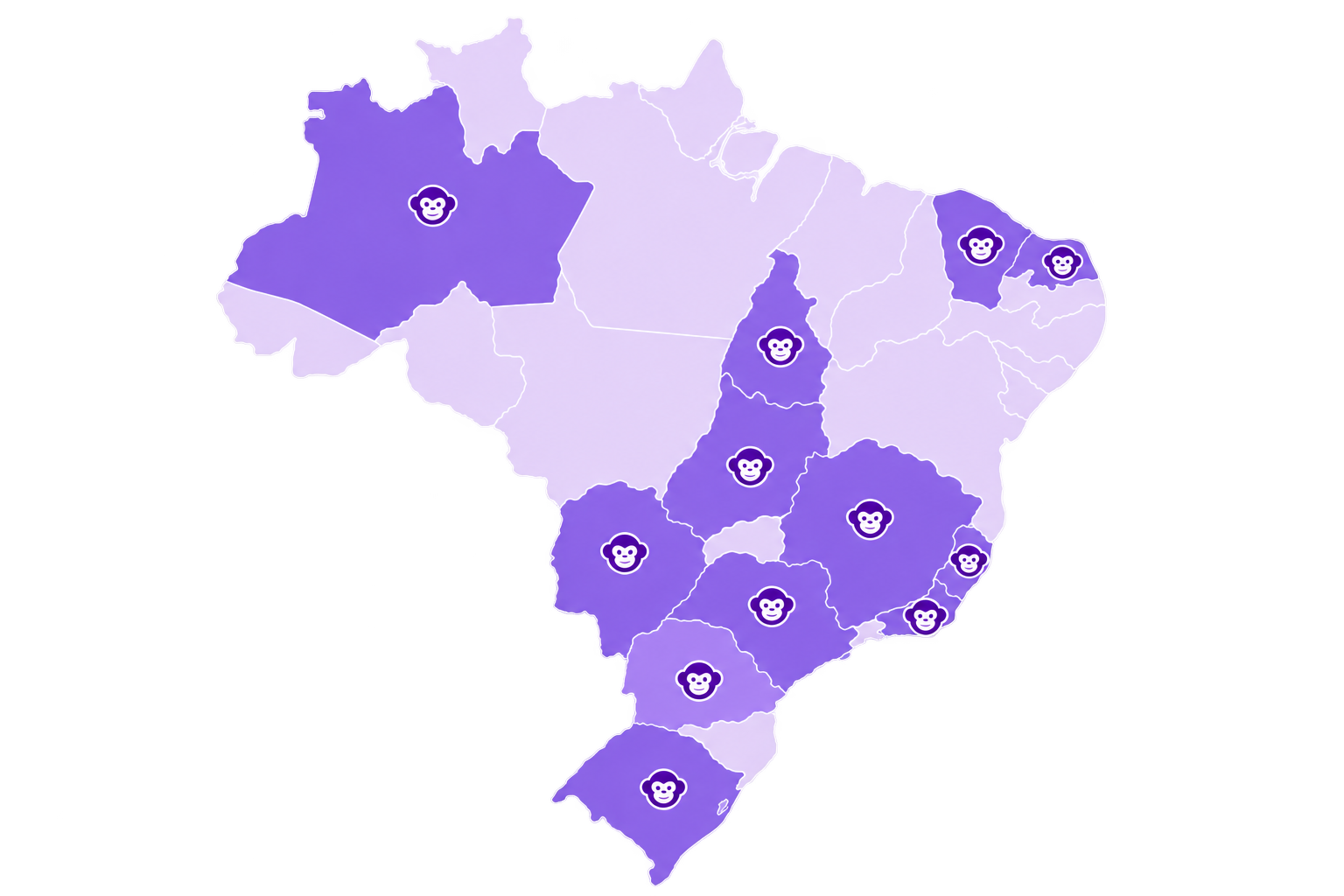 Presença da Monkey Contabilidade no Brasil