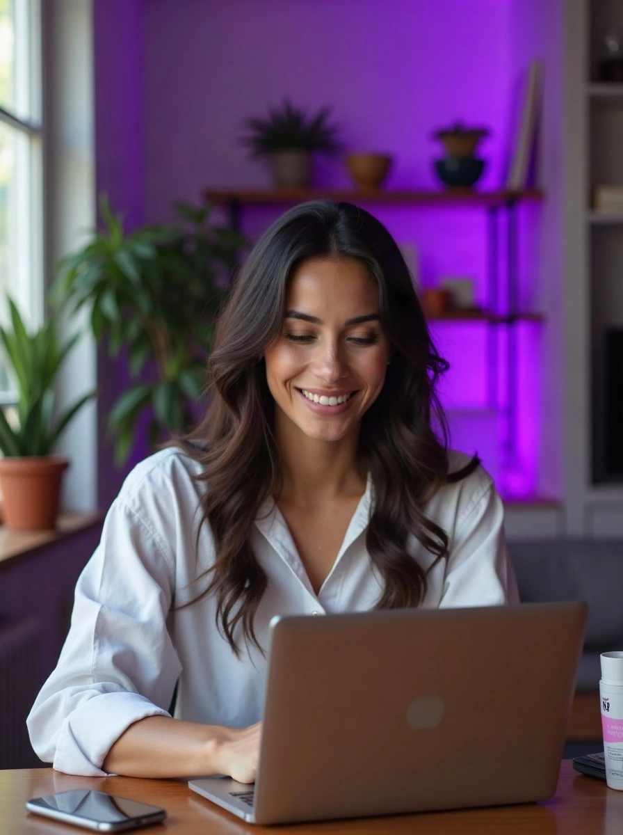 Empreendedora trabalhando em negócio digital
